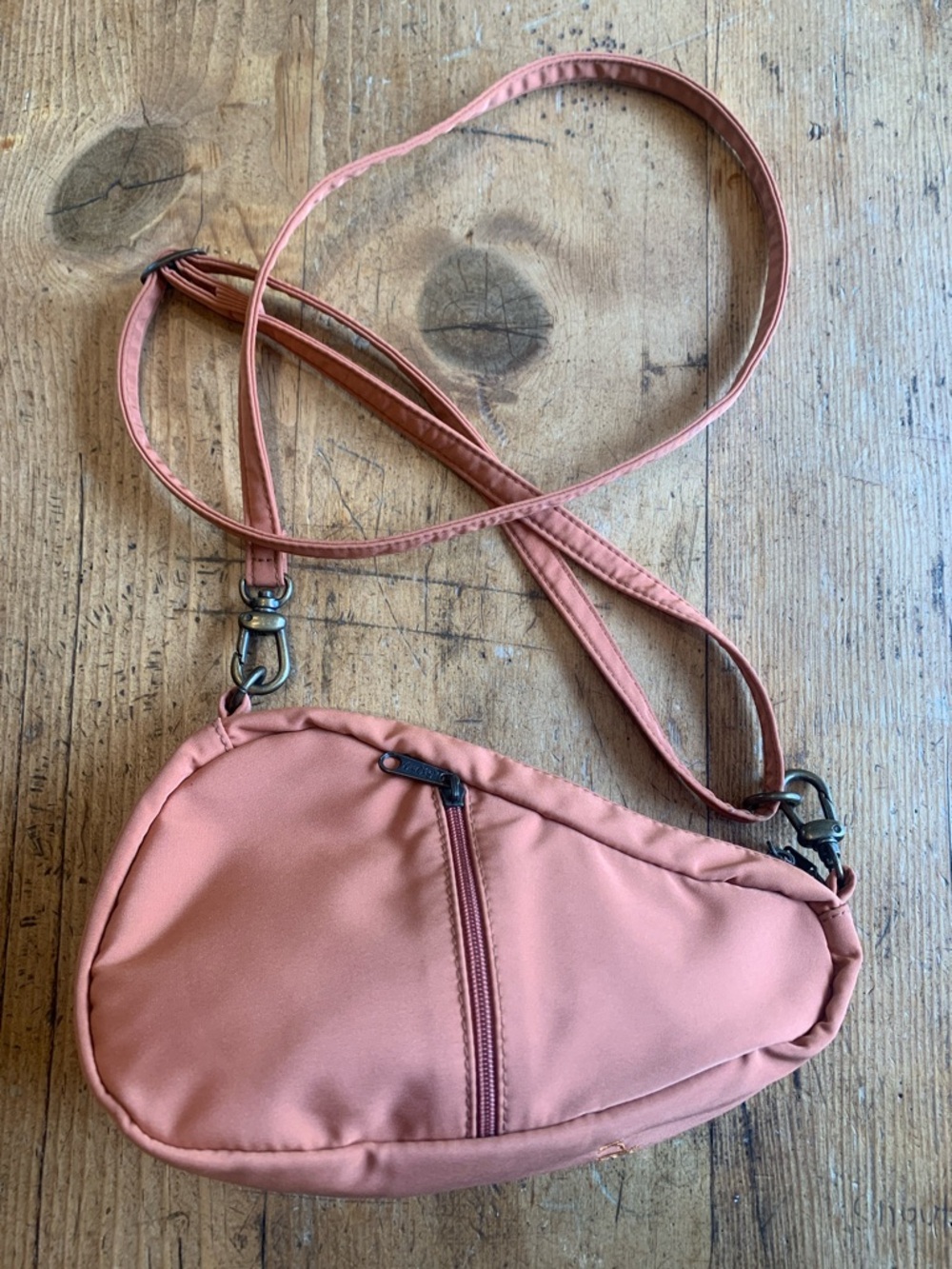 Ameri Bag Compact Rust Crossbody Bag with Front Zip Pocket